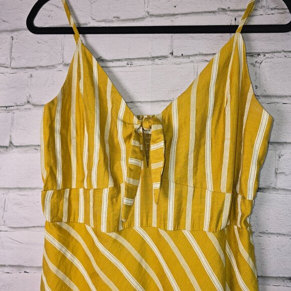 B. ORGINAL BY SHOEFLY YELLOW SUNDRESS SPAGHETTI STRAPS STRIPED SIZE LARGE - Picture 6 of 6